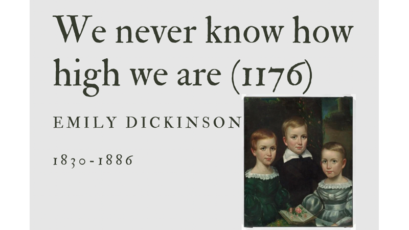 WE NEVER KNOW HOW HIGH WE ARE (1176) - EMILY DICKINSON