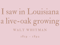 I SAW IN LOUISIANA A LIVE-OAK GROWING - WALT WHITMAN