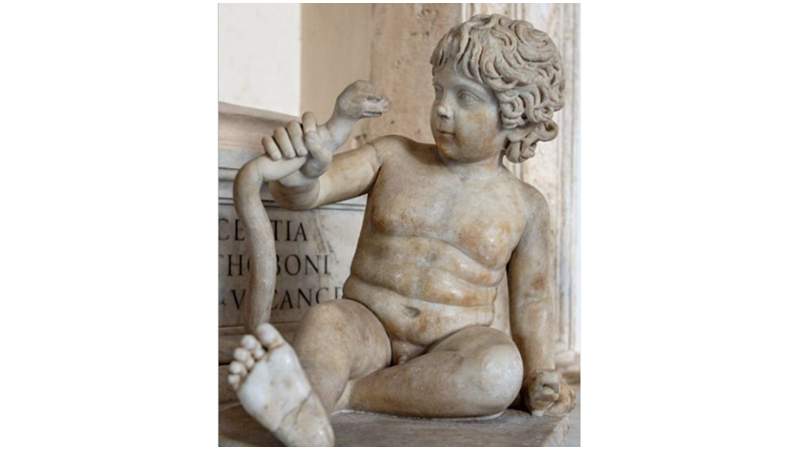 YILANI BOĞAN BEBEK HERAKLES HEYKELİ