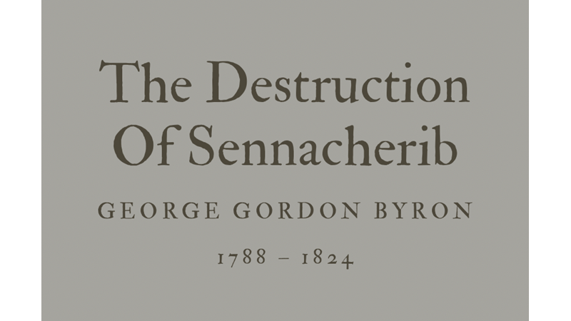 THE DESTRUCTION OF SENNACHERIB - GEORGE GORDON BYRON