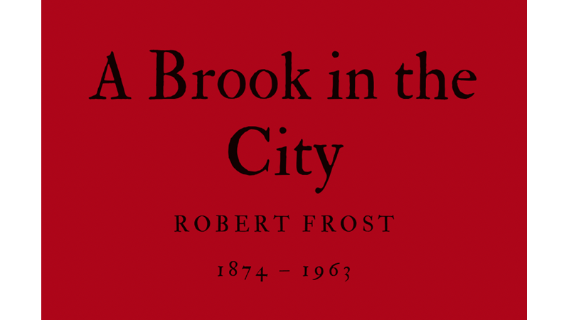 A BROOK IN THE CITY - ROBERT FROST